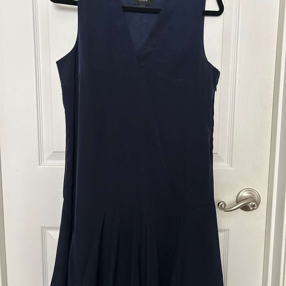 J.Crew Navy Sleeveless Flounce Hem Dress – Size S